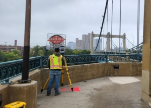 Rani Land Surveyor Minneapolis Hennepin Ave Bridge Land surveyor, Minneapolis, Hennepin Ave Bridge. Conducting boundary survey in Twin Cities.